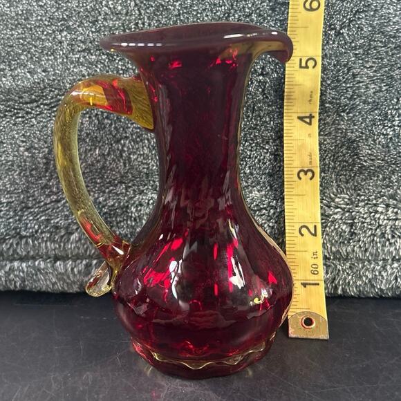 UV Reactive Red Amberina Mid-Century Modern Kanawha Glass Bud Vase MCM - Picture 6 of 11